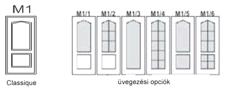 Lemezelt beltéri ajtó üvegezés m1